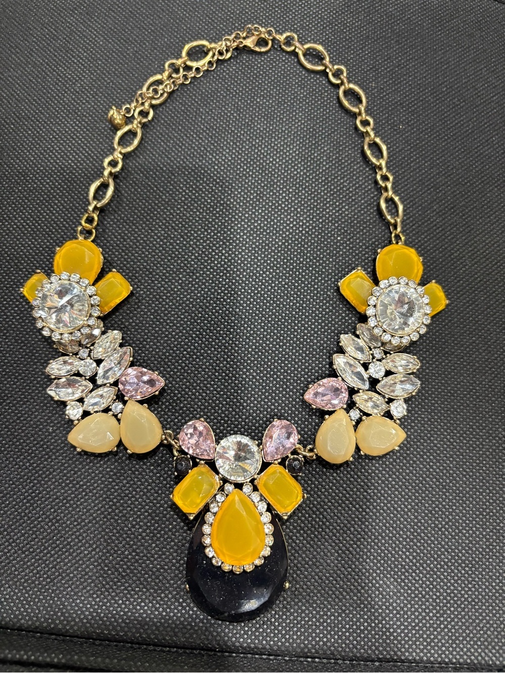 Yellow Multi-Stone Statement Necklace